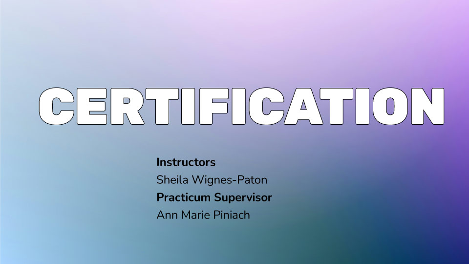 Certification